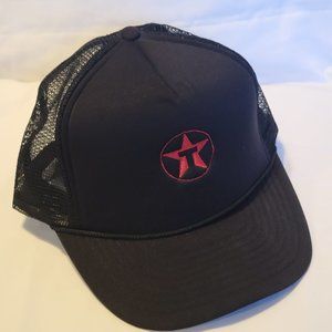 Vintage 80s-90s Texaco Gasoline Trucker Mesh Cap Hat Snapback Black Mohr's